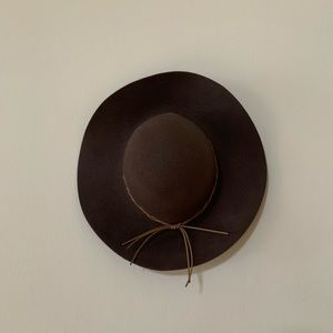 Dark Brown Wide Brim Floppy Hat